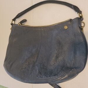 JCrew Bienniel Dark Navy Blue Color Leather Hobo Handbag